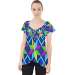 Colorful stars pattern                                                                   Lace Front Dolly Top