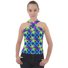 Cross Neck Velour Top 