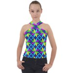 Colorful stars pattern                                                                     Cross Neck Velour Top