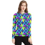 Colorful stars pattern                                                                    Women s Long Sleeve Rash Guard