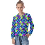 Colorful stars pattern                                      Kids  Long Sleeve Tee with Frill