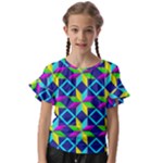 Colorful stars pattern                                                         Kids  Cut Out Flutter Sleeves