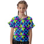 Colorful stars pattern                                                         Kids  Cut Out Flutter Sleeves