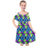 Colorful stars pattern                                                                       Cut Out Shoulders Chiffon Dress