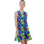 Colorful stars pattern                                                                        Frill Swing Dress