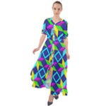 Colorful stars pattern                                                                       Waist Tie Boho Maxi Dress