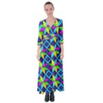 Colorful stars pattern                                                                        Button Up Maxi Dress