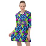 Colorful stars pattern                                                                       Mini Skater Shirt Dress