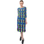 Colorful stars pattern                                                                        Ruffle End Midi Chiffon Dress