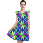 Colorful stars pattern                                                                       Tie Up Tunic Dress