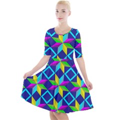 Quarter Sleeve A-Line Dress 