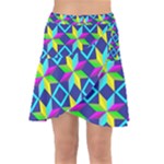 Colorful stars pattern                                                                        Wrap Front Skirt