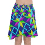 Colorful stars pattern                                                                        Chiffon Wrap Front Skirt