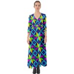 Colorful stars pattern                                                                        Button Up Boho Maxi Dress