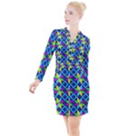 Colorful stars pattern                                                                       Button Long Sleeve Dress