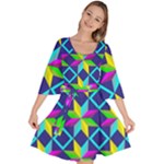 Colorful stars pattern                                                                  Velvet Kimono Dress