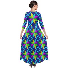 Quarter Sleeve Maxi Velour Dress 