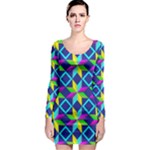 Colorful stars pattern                                                                     Long Sleeve Bodycon Dress