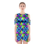 Colorful stars pattern                                                                     Women s Cutout Shoulder Dress