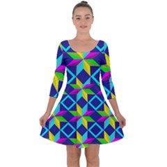 Quarter Sleeve Skater Dress 