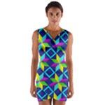 Colorful stars pattern                                                                        Wrap Front Bodycon Dress