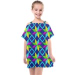 Colorful stars pattern                                                                  Kids  One Piece Chiffon Dress