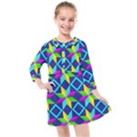 Colorful stars pattern                                                                   Kids  Quarter Sleeve Shirt Dress