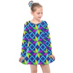 Colorful stars pattern                                                                    Kids  Long Sleeve Dress