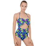 Colorful stars pattern                                                                    Scallop Top Cut Out Swimsuit