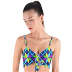 Colorful stars pattern                                                                    Woven Tie Front Bralet