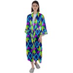 Colorful stars pattern                                                                Maxi Satin Kimono