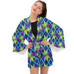 Colorful stars pattern                                                                  Long Sleeve Kimono