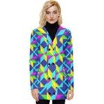 Colorful stars pattern                                                                 Button Up Hooded Coat