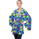 Colorful stars pattern                                                                     Velvet Kimono Robe