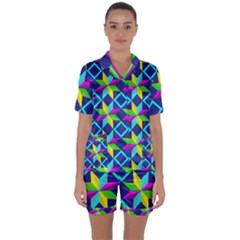 Satin Short Sleeve Pajamas Set 