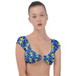 Colorful stars pattern                                                                   Cap Sleeve Ring Bikini Top