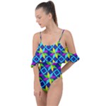 Colorful stars pattern                                                                     Drape Piece Swimsuit