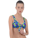 Colorful stars pattern                                                                     Front Tie Bikini Top