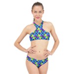 Colorful stars pattern                                                                     High Neck Bikini Set