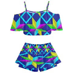 Kids  Off Shoulder Skirt Bikini 