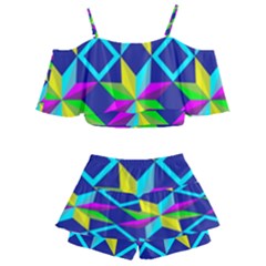 Kids  Off Shoulder Skirt Bikini 