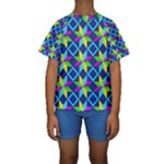 Colorful stars pattern                                                                      Kid s Short Sleeve Swimwear