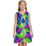 Colorful stars pattern                                                           Kids  Sleeveless Tiered Mini Dress