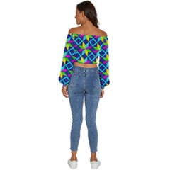 Long Sleeve Crinkled Weave Crop Top 