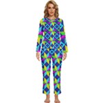 Colorful stars pattern                                                           Womens  Long Sleeve Lightweight Pajamas Set