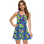 Colorful stars pattern                                                            Ruffle Edge Bra Cup Chiffon Mini Dress