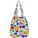 Colorful rectangles                                                                      Center Zip Backpack