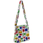 Colorful rectangles                                                                   Zipper Messenger Bag