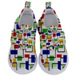 Colorful rectangles                                                                     Kids  Velcro Strap Shoes