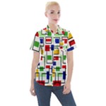 Colorful rectangles                                                                    Women s Short Sleeve Pocket Shirt